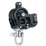 45 mm | Harken 6243 - Aluminum Element Triple Block — Swivel, Becket, Cam Cleat